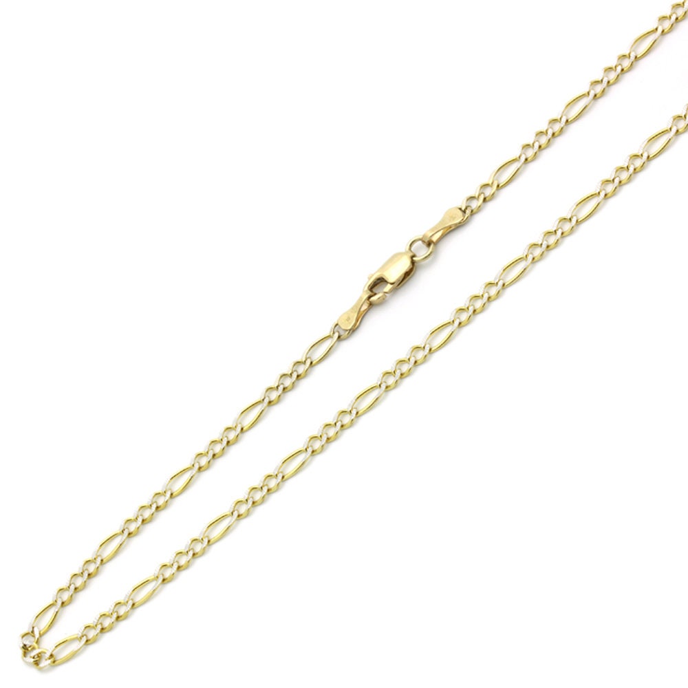 Solid 14K Tri-color Gold Chain Necklace 
