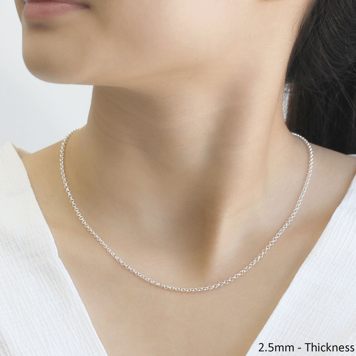 Rolo Chain Sterling Silver Necklace for Women ROLO Chain Etsy