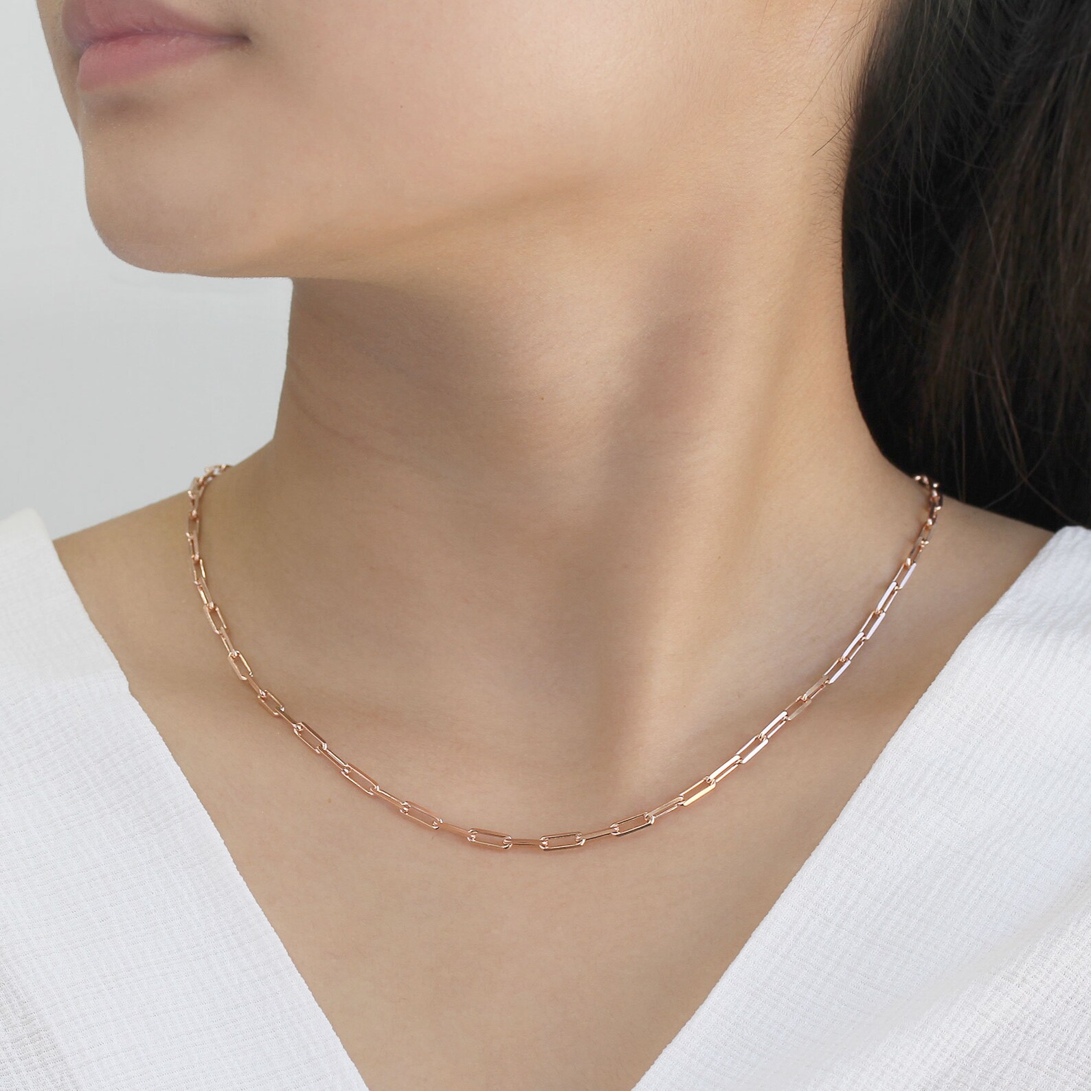 Susan Rifkin Enamel Paperclip Chain Necklace