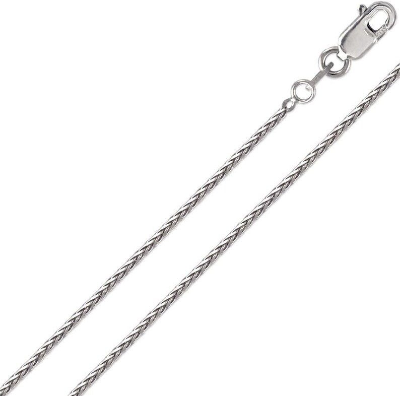 Solid 14K White Gold Wheat Chain Necklace Thin 1.2mm 1.7mm Etsy