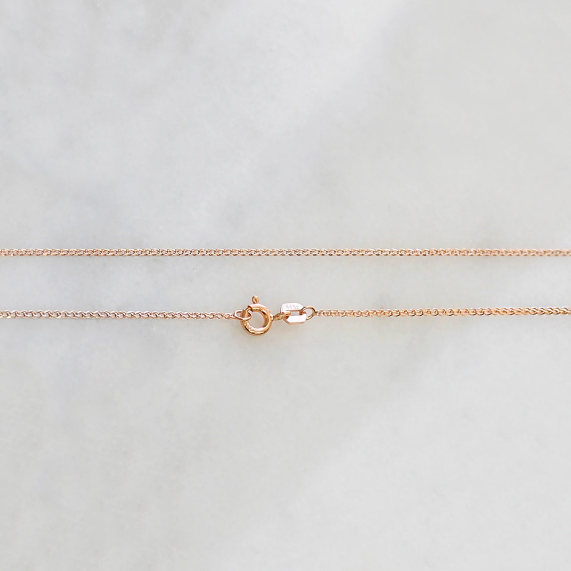 Rose Gold WHEAT Chain Solid 14K Rose Gold Necklace 1mm Etsy