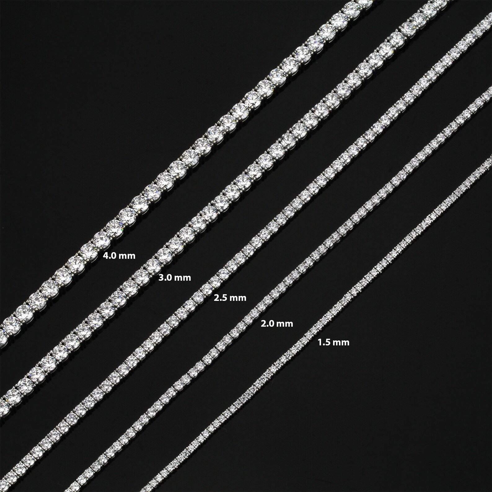 Tennis Bracelet Sterling Silver Simulated Diamond Bracelet Etsy