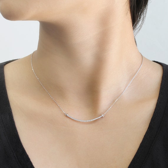 Smile Necklace Sterling Silver Chain 