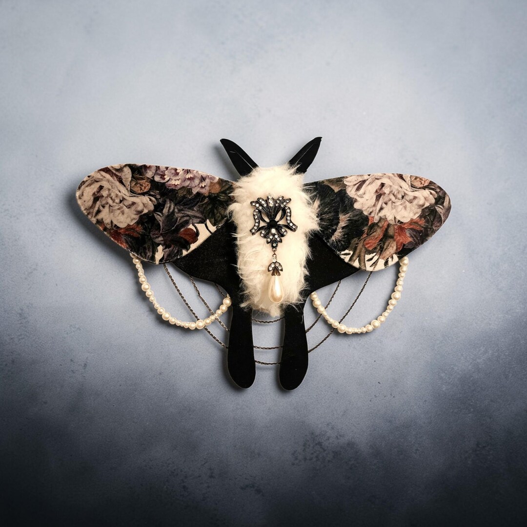 Imperial Garden Lunar Moth - Handmade Textile Wall Art - Etsy
