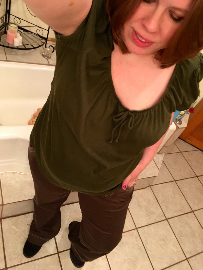 Plus Sized Vintage 1990/'s Style Brown Bellbottoms by Earth Rocks.