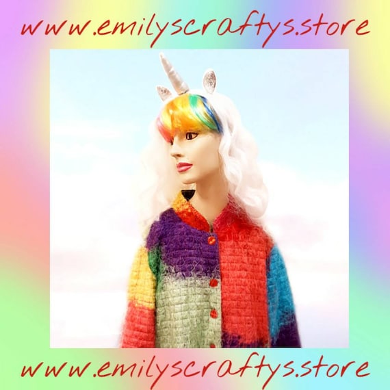 Vintage Furry Rainbow Jacket by Florissant New Yor