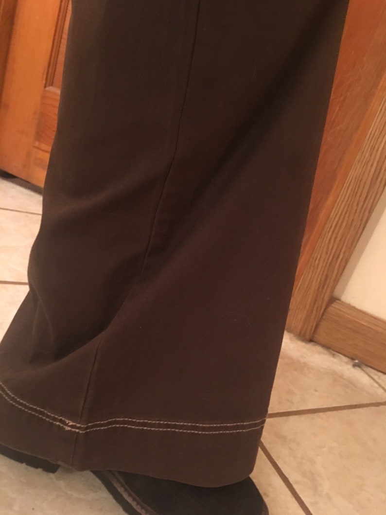Plus Sized Vintage 1990/'s Style Brown Bellbottoms by Earth Rocks.