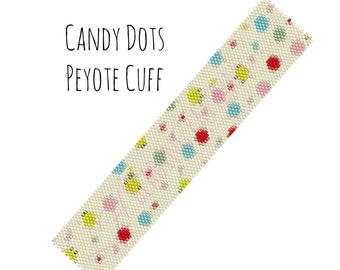 Peyote Bracelet Pattern, Candy Dots Peyote Bracelet, Digital PDF Pattern - Buy 4 get 1 FREE - Instant Download