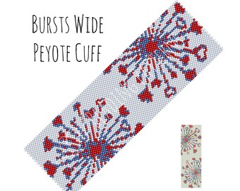 Beading Instructions, Fireworks Wide Peyote Pattern, Digital PDF Pattern - Buy 4 get 1 FREE - Instant Download