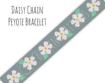 Bracelet Pattern, Daisy Chain Bracelet Peyote Pattern, Digital PDF Pattern - Buy 4 get 1 FREE - Instant Download