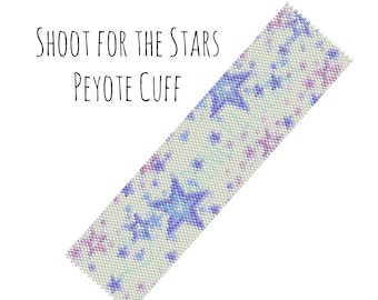 Seed Bead Bracelet Pattern, Shoot For the Stars Peyote Pattern, Digital PDF Pattern - Buy 4 get 1 FREE - Instant Download