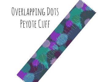 Beadweaving Bracelet Pattern, Overlapping Dots Peyote Bracelet, Digital PDF Pattern - Buy 4 get 1 FREE - Instant Download