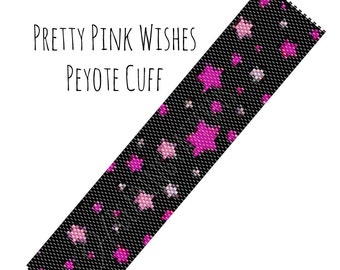 Beading Instructions, Pretty Pink Wishes Peyote Cuff, Digital PDF Pattern - Buy 4 get 1 FREE - Instant Download