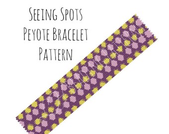 Bracelet Pattern, Seeing Spots Peyote Cuff Pattern, Digital PDF Pattern - Buy 4 get 1 FREE - Instant Download