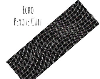 Seed Bead Bracelet Pattern, Echo Wide Cuff Peyote Pattern, Digital PDF Pattern - Buy 4 get 1 FREE - Instant Download