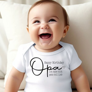 Baby Body | Geschenk Oma | Happy Birthday Oma ich habe dich ganz doll lieb | Baby Geschenk, Geburt,Babybody Langarm oder Kurzarm