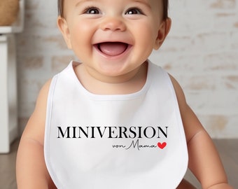 Baby Bib - Many Colors Available | Sayings Baby | Mini version of Mama| Fun baby gift - birth and baptism