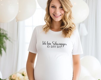 Trend Mama Shirt | Ich bin Schwanger ich darf das | seitlich gerafft | Mode für deinen Babybauch | Pregnancy Shirt |Umstandsmode