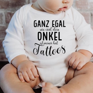 Baby body tattoo uncle No matter how cool your uncle is, mine has tattoos Baby gift, birth, baby bodysuit long sleeve or short sleeve image 4