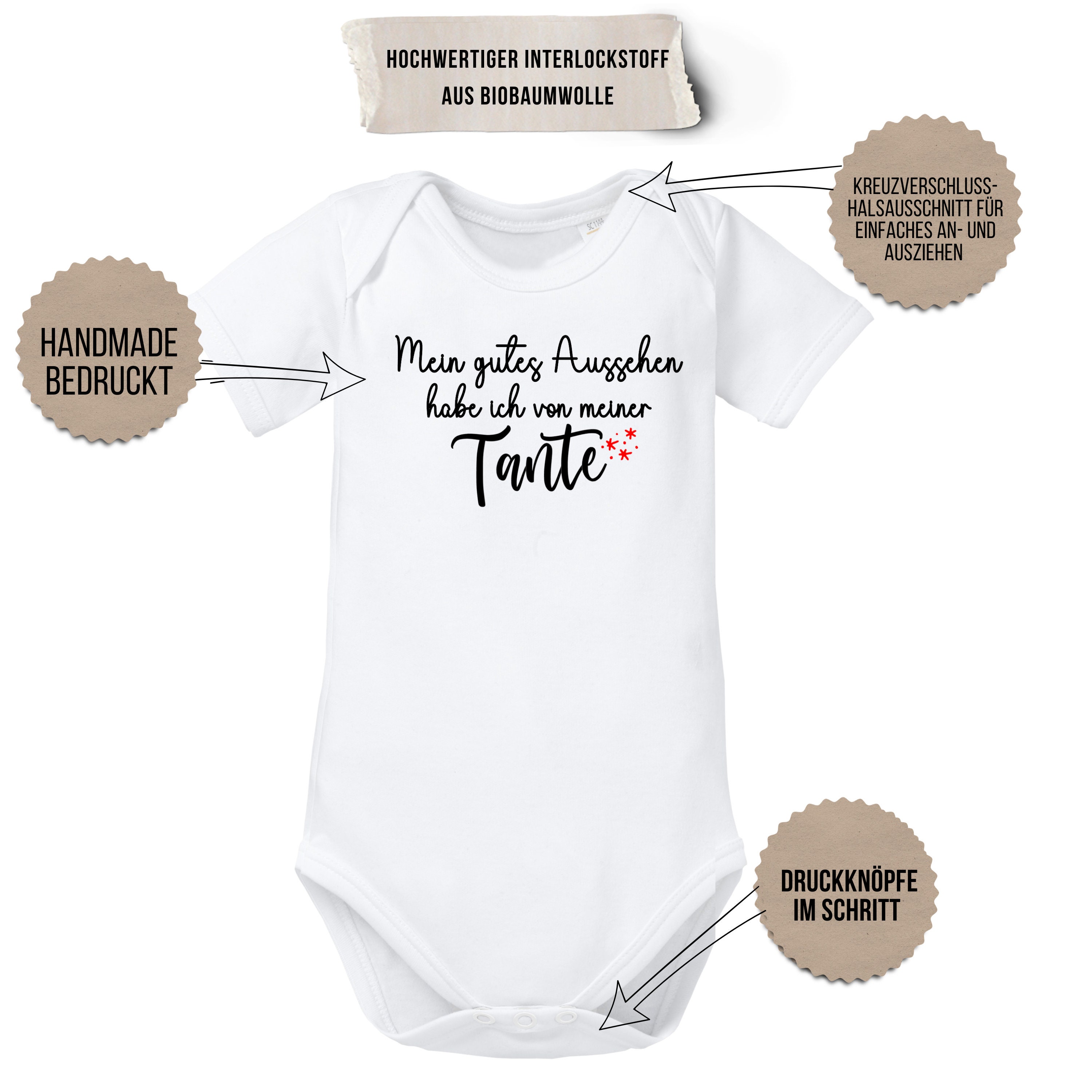 Happy People Babybody Lustig Baby Body "Meine Tante Hat Gesagt Ich Darf Das" - Lustiger Spruchbody Aus 100% Baumwolle Baby Kleidung Baby Strampler