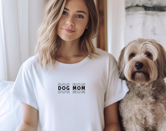 T-Shirt mit Aufdruck | DOG MOM  |  Geschenk für alle Hunde Mamas | Geburtstag | Muttertag | Freundin | Geschenkidee| Hunde Liebe |