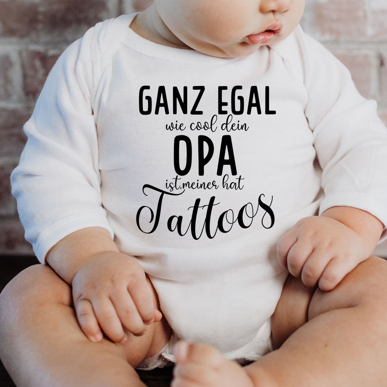 Baby Body Tattoo Grandpa No matter how cool your grandpa is, mine has tattoos Baby gift, birth, baby bodysuit long sleeve or short sleeve image 4