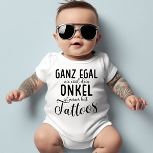 Baby body tattoo uncle No matter how cool your uncle is, mine has tattoos Baby gift, birth, baby bodysuit long sleeve or short sleeve image 1