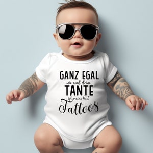 Babybody Tattoo Tante | Ganz egal wie cool deine Tante ist, meine hat Tattoos | Babygeschenk, Geburt,Baby Body Langarm oder Kurzarm
