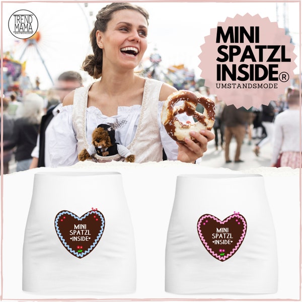Mini Spatzl inside - Oktoberfest maternity wear belly band in a gift box - hand-printed icing edge light blue - kidney warmer shirt extension