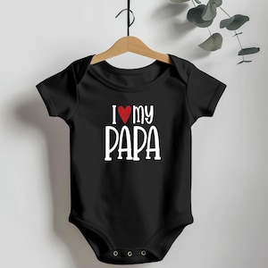 Baby Bodysuit | I Love my Papa | Baby gift, birth, baby bodysuit short sleeve, black | Papa gift