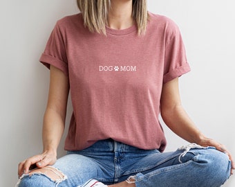 T-Shirt mit Aufdruck |  DOG MOM ( Pfote) |  Geschenk für alle Hunde Mamas | Geburtstag | Muttertag | Freundin | Geschenkidee| Hunde Liebe |