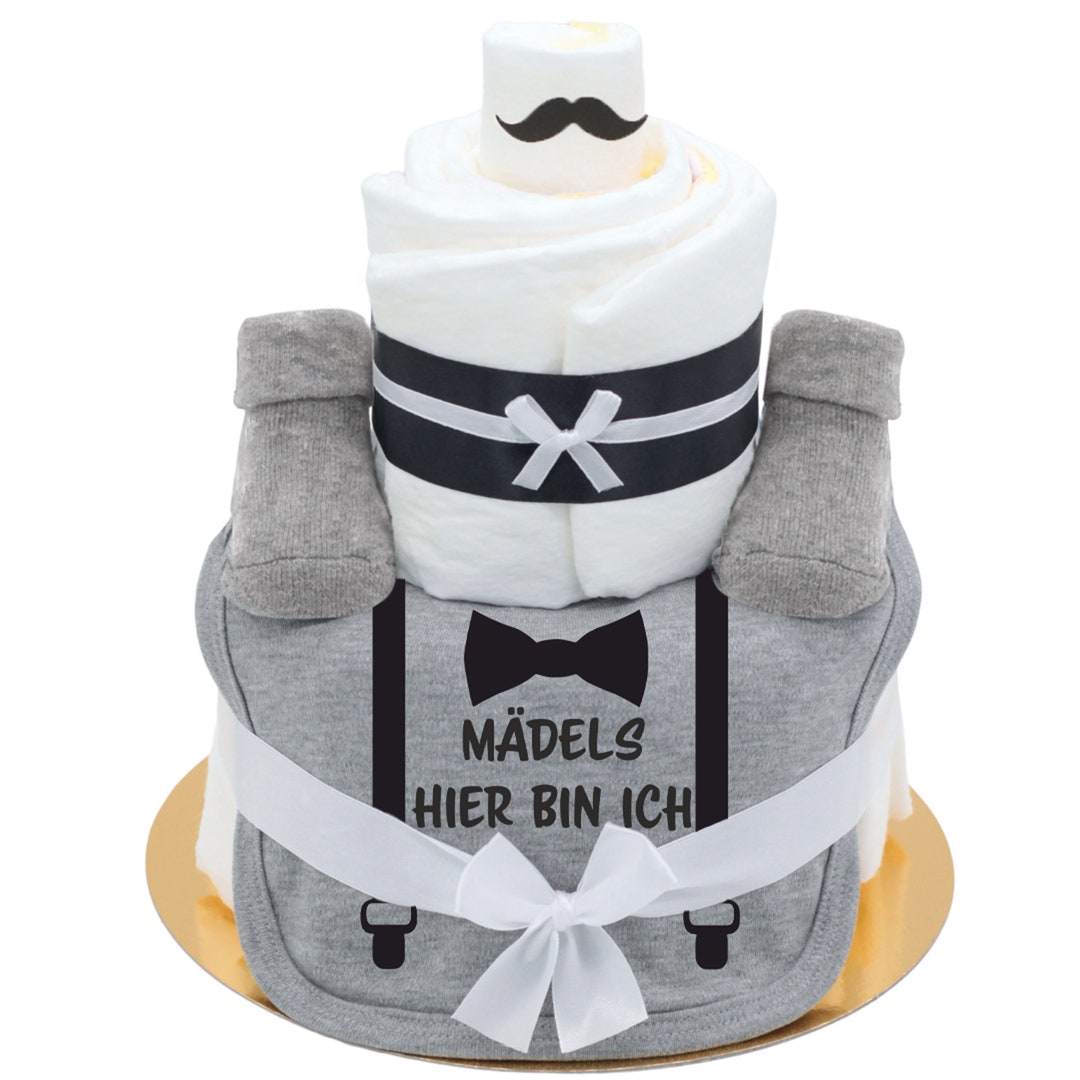 Sprüche Windeltorte Junge Hosenträger Mädels hier bin ich witziges Baby