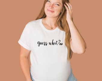 Trend Mom Shirt | Guess what? | gathered on the side |fashion for your baby bump | Pregnancy Shirt | Pregnancy gift|mom|maternity wear