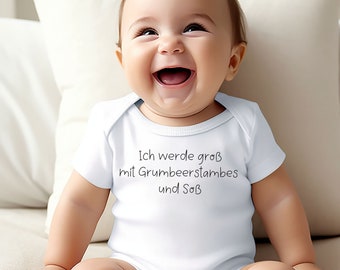 Palatinate baby bodysuit "I'm growing up with Grumbeerstambes and sauce" gift, birth, baby body long sleeve & short sleeve|dialect|Palatinate food|Palatinate childhood