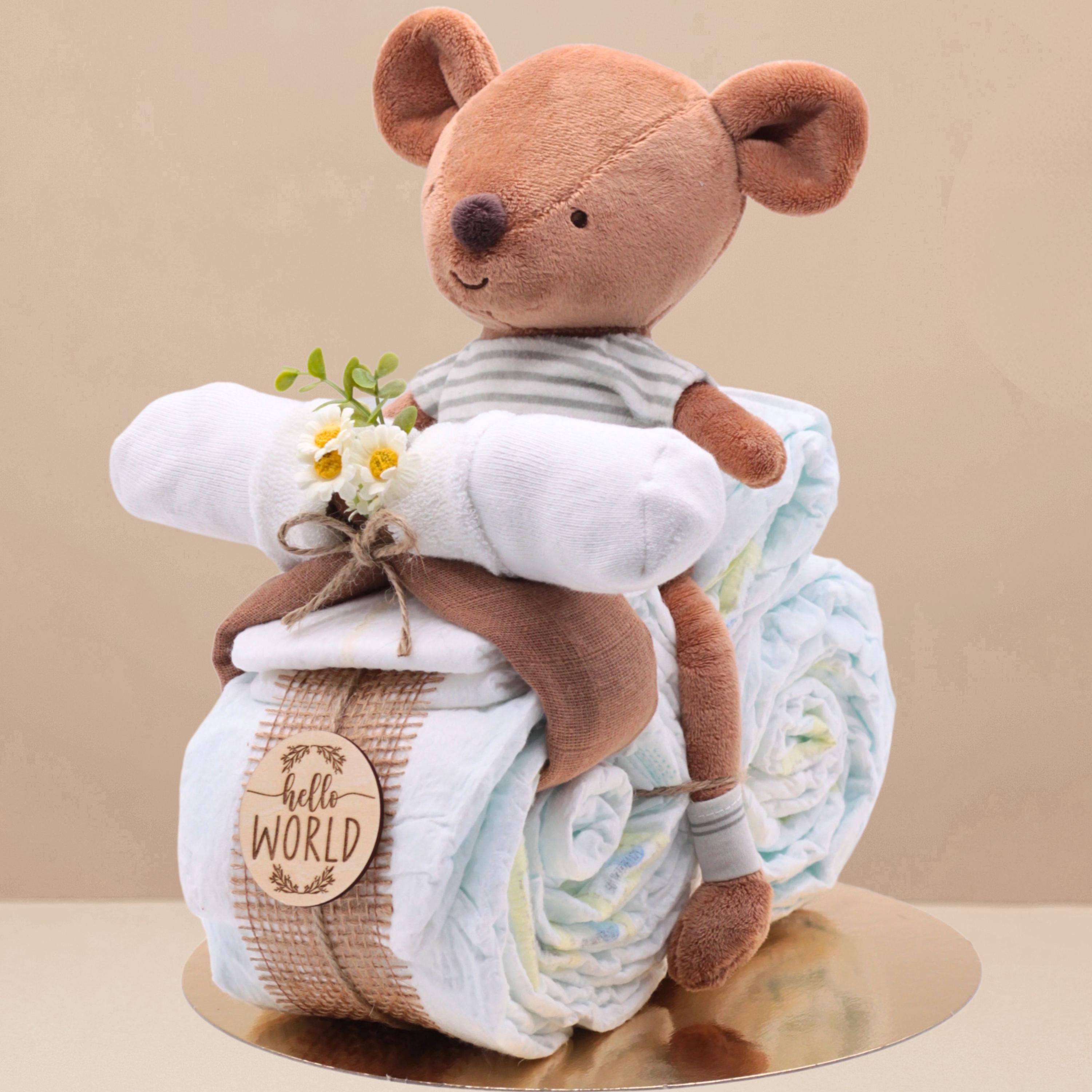 Windeltorte Mit Spruch - Premium Babygeschenk Mit 27 Windeln & Accessoires