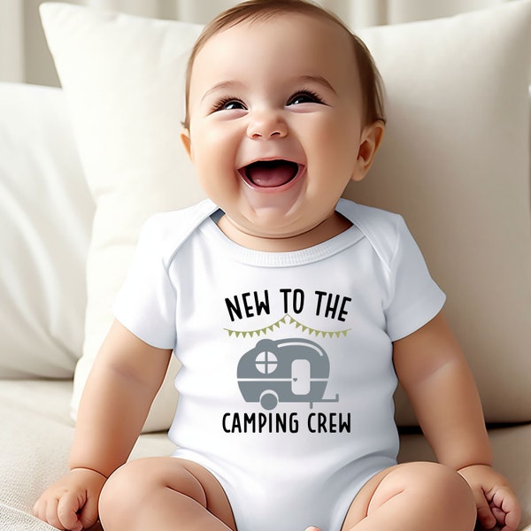 Babybody | New to the Camping Crew | Hobby | Camper| Geschenk Geburt,Baby Body Langarm & Kurzarm| Babygeschenk | Bodysuit