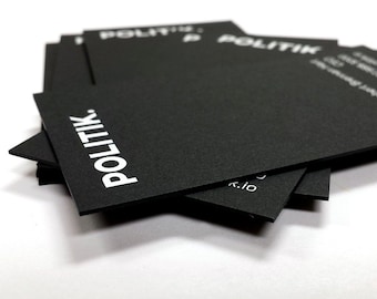 Black Business Cards with White Foil