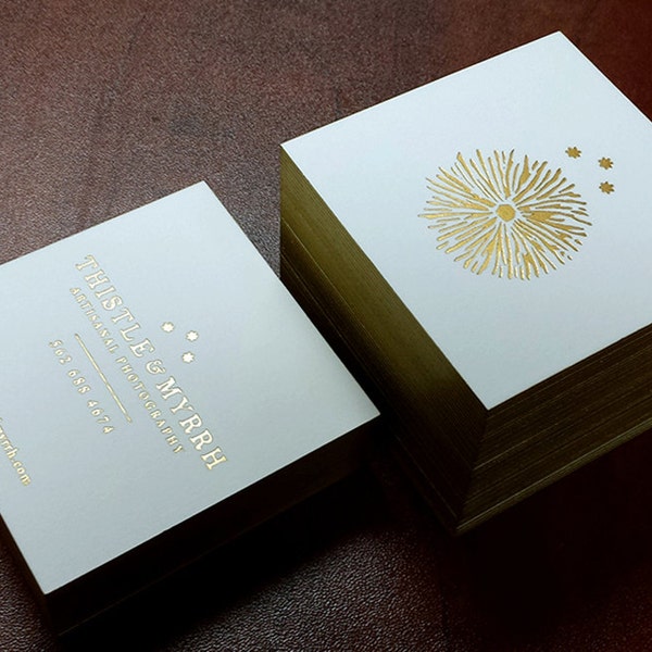 Gold Foil Edge Business Card Etsy