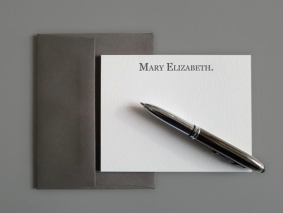 Personalized Letterpress Note Cards | Etsy