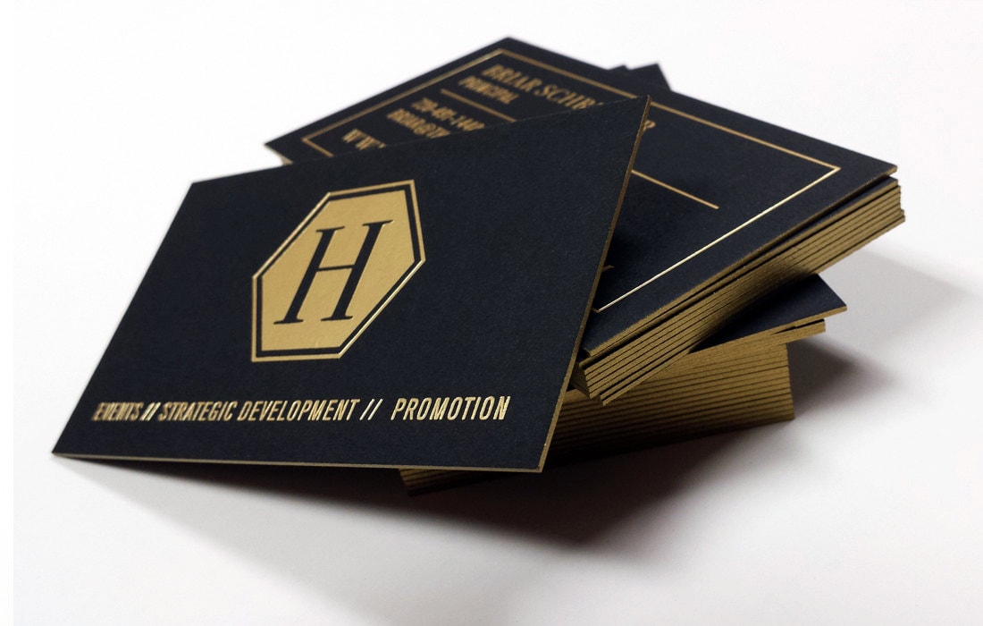 Black Business Cards 700gsm Foil On Double Sided Matte