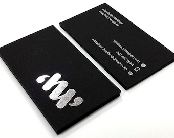 Black Business Cards - 700gsm  - Foil on double sided