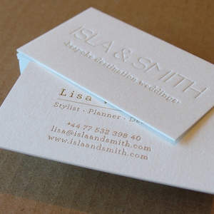 Letterpress Business Cards, Calling Cards, Custom Design - 1 Letterpress + Gold Foil
