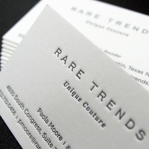 Letterpress Business Cards, Calling Cards, Custom Design, Crane's Lettra 600gsm