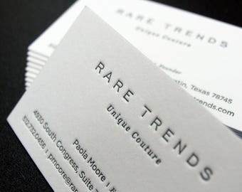 Letterpress Visitenkarten, Visitenkarten, Custom Design, Crane's Letra 600gsm