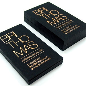 Black Business Cards - 700gsm- Foil on single side