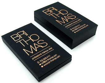 Black Business Cards - 700gsm- Foil on single side