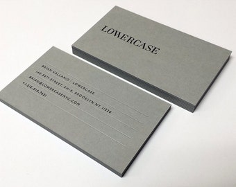 Letterpress Business Cards, Calling Cards, Custom Design - Letterpress + Silver Foil