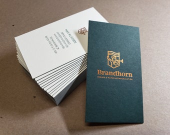 Doppelseitige Visitenkarten - 1 Foliendruck + 1 Letterpress