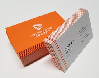 Visitenkarten doppelseitig - 1 Folienfarbe + 2 Letterpress-Farben