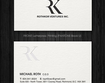 Letterpress Business Card Design - Design Only